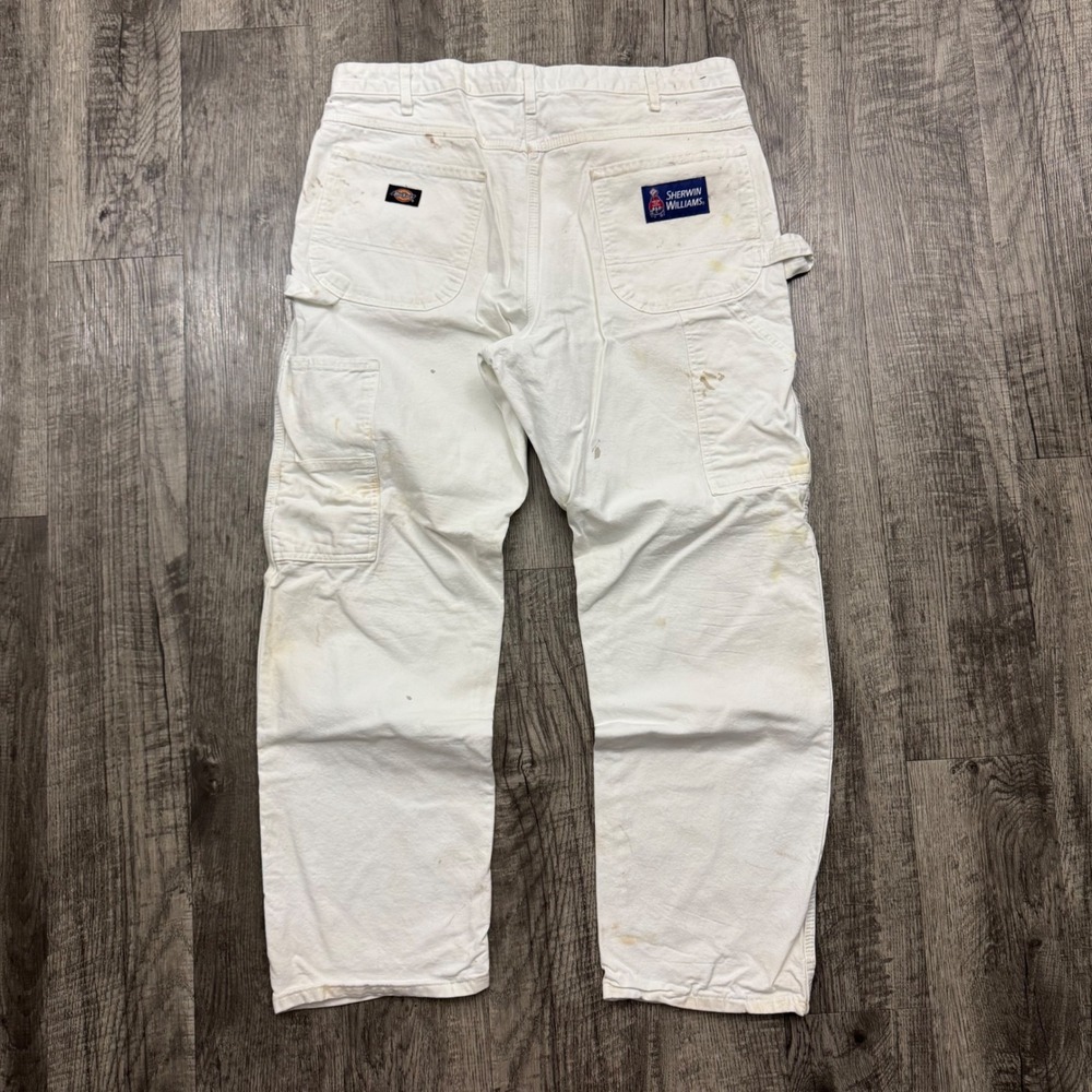 Dickies Sherwin Williams Distressed Painter Carpenter Pants White 36x30